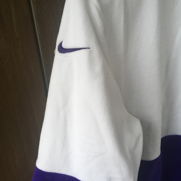 Minnesota Vikings Nike Women's Therma Fleece Half-Zip Pullover Jacket - White - Picture 6 of 6